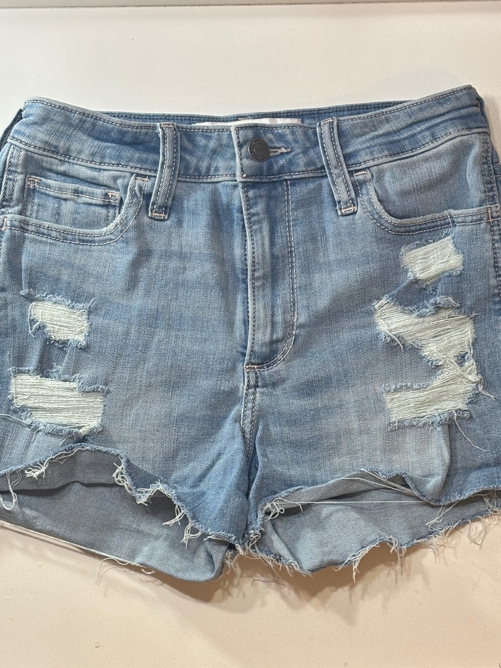 Hollister Light Wash Distressed Denim Shorts size 5